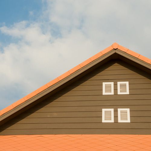 Painting contractors. Painted roof and outside wall.